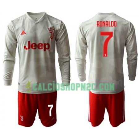 Juventus RONALDO 7 Bambino Maglia Trasferta 2019/2020 Manica Lunga (+ Pantaloncini)
